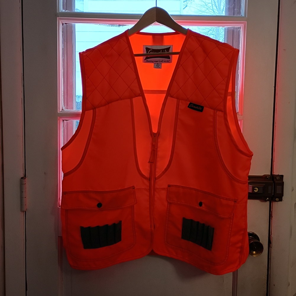 Gamehide Vest Men's XL Blaze Orange Hunting Frontloader Outdoors Cargo Pockets